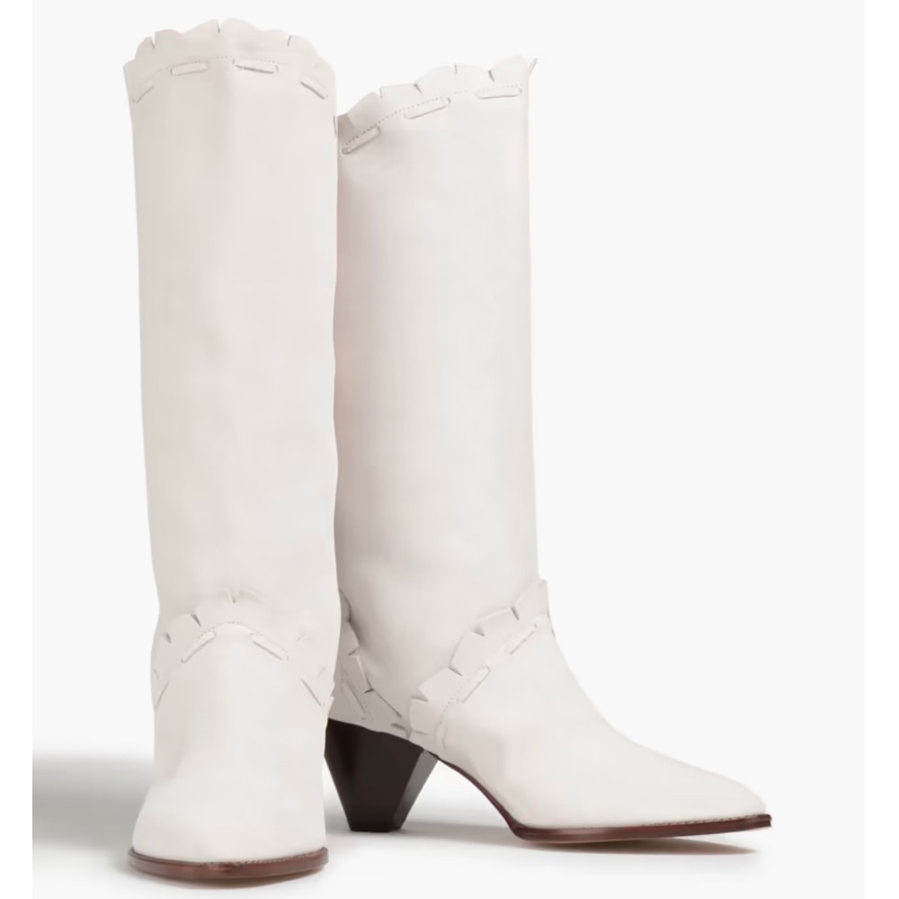 Isabel Marant White Knee-High Heeled Boots
